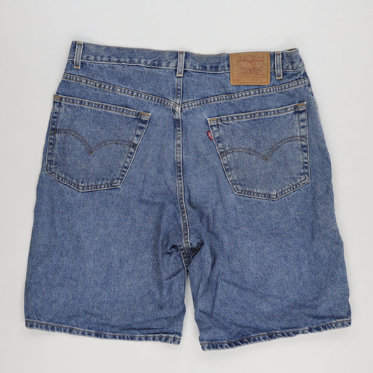 Levi's 550 Relaxed Fit Vintage Blue Denim Shorts Size 38 Cotton