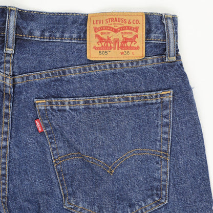 Levi's 505 Vintage Denim Shorts Blue W36 100 Cotton