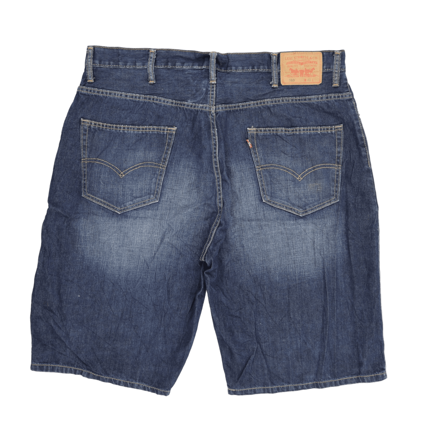 Levi's 569 Loose Straight Fit Men's Blue Denim Shorts W40 100 Cotton