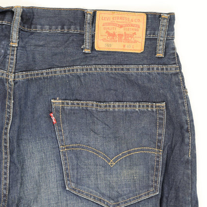 Levi's 569 Loose Straight Fit Men's Blue Denim Shorts W40 100 Cotton