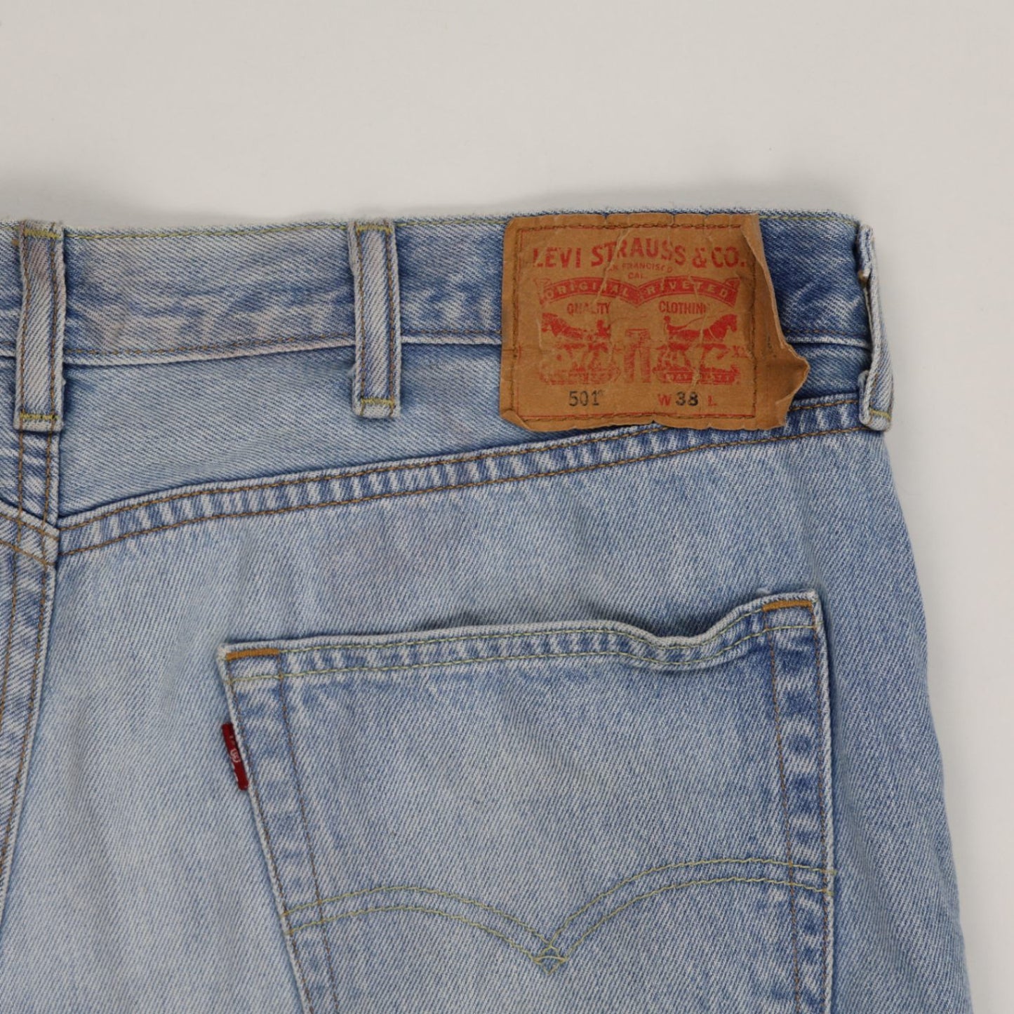 Levi's 501 Vintage Cut-Off Denim Shorts Light Blue W38 100% Cotton
