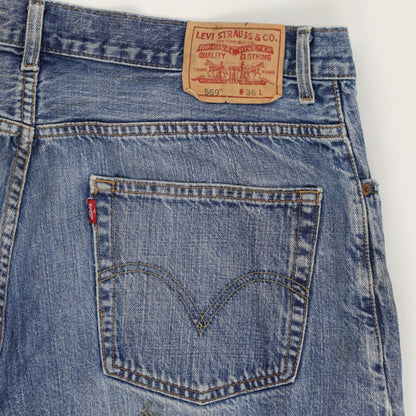 Levi's 569 Loose Fit Denim Shorts Blue W36 100% Cotton Vintage
