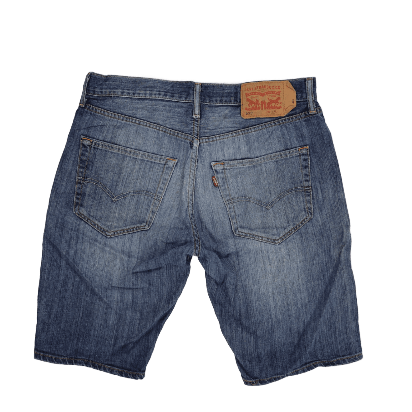 Levi's 501 Vintage Blue Denim Shorts W32 10.5 Inch Inseam 100 Percent Cotton Men's