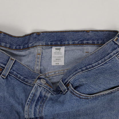 Levi's 505 Regular Fit Denim Shorts Blue W38 100 Percent Cotton Vintage Used Very Good
