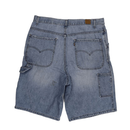 Levi's Carpenter Shorts Light Blue 36in Waist 28cm Inseam Cotton Denim Vintage