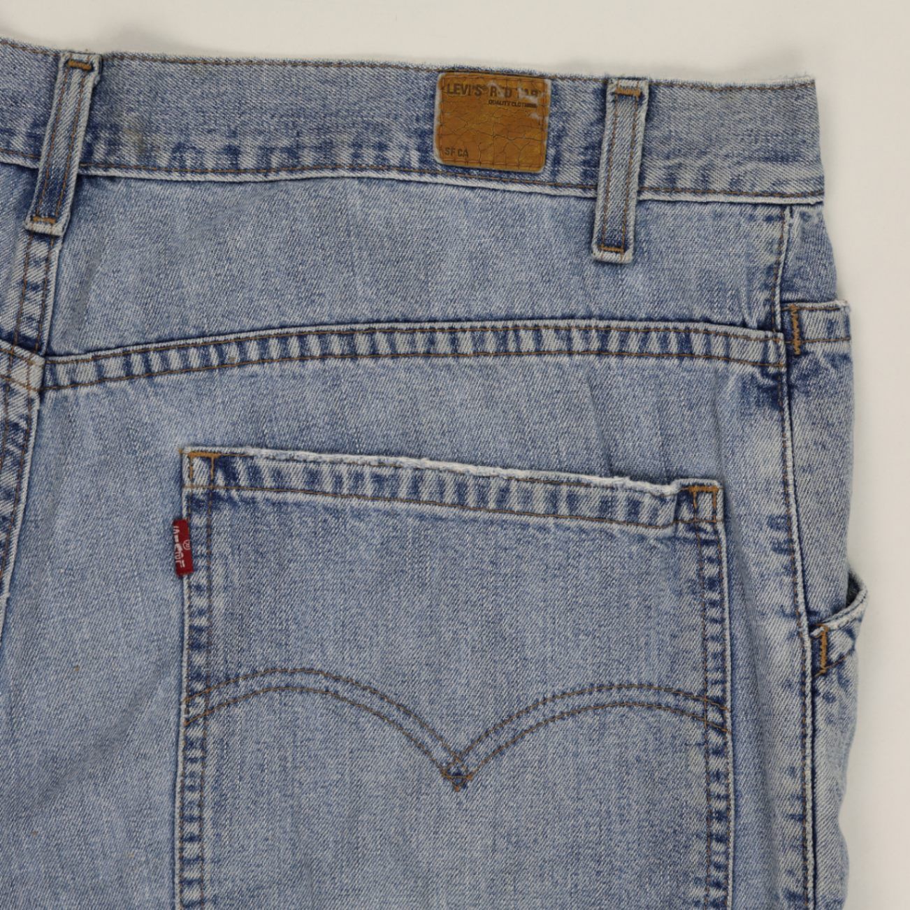 Levi's Carpenter Shorts Light Blue 36in Waist 28cm Inseam Cotton Denim Vintage