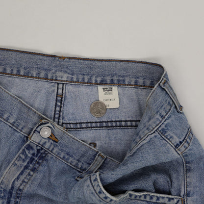 Levi's Carpenter Shorts Light Blue 36in Waist 28cm Inseam Cotton Denim Vintage