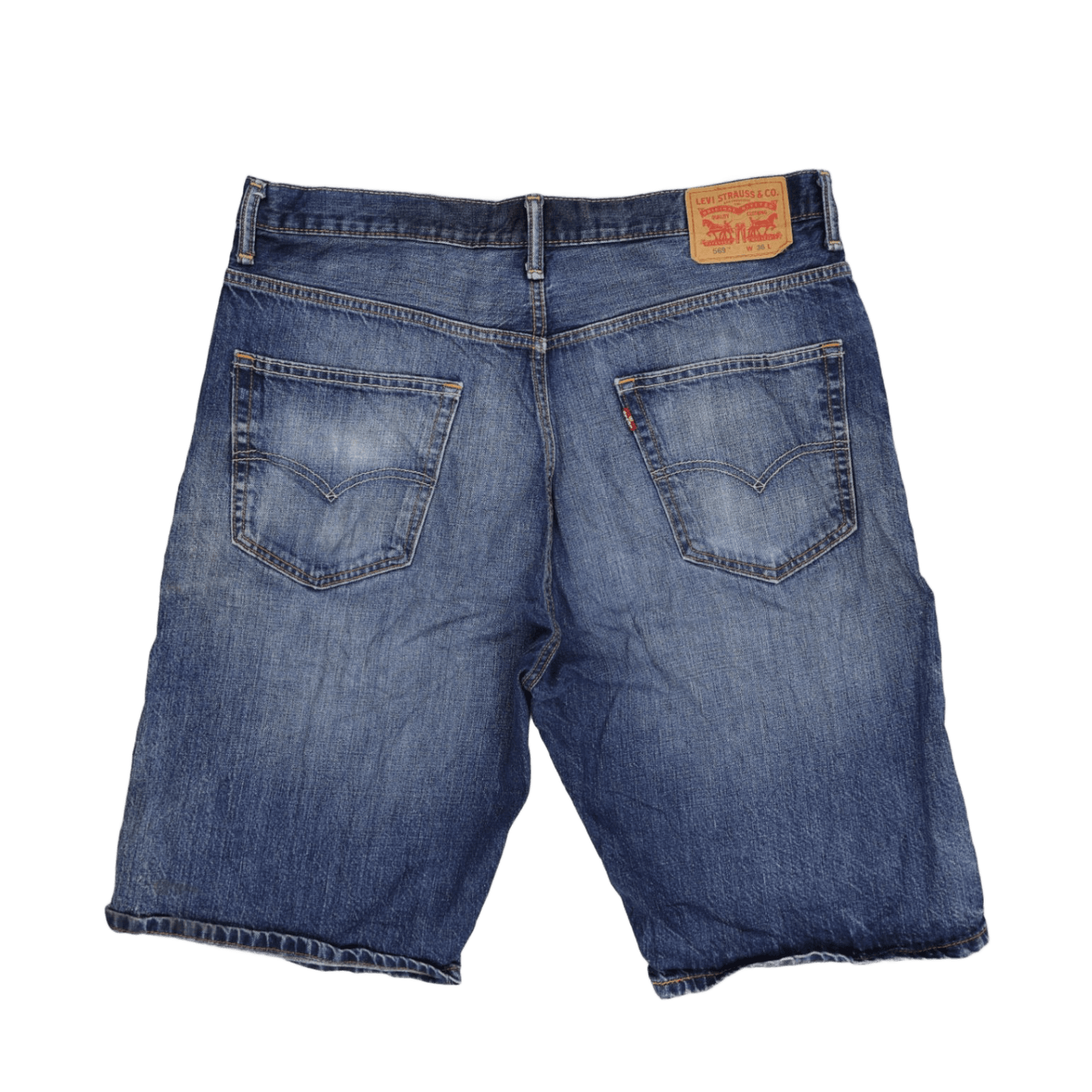 Levi's 569 Loose Fit Denim Shorts for Men Blue W36 Cotton Vintage