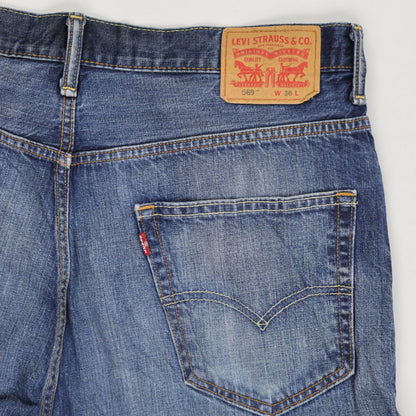 Levi's 569 Loose Fit Denim Shorts for Men Blue W36 Cotton Vintage