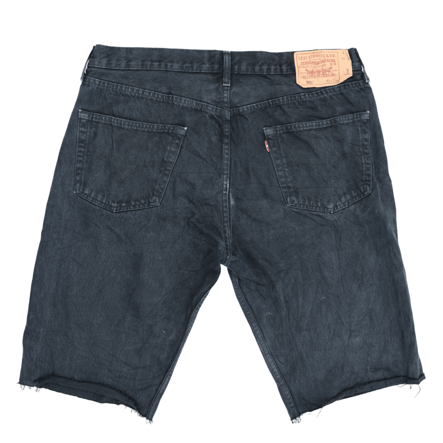 Levi's 501 Vintage Black Denim Shorts W34 L34 100 Cotton Preloved