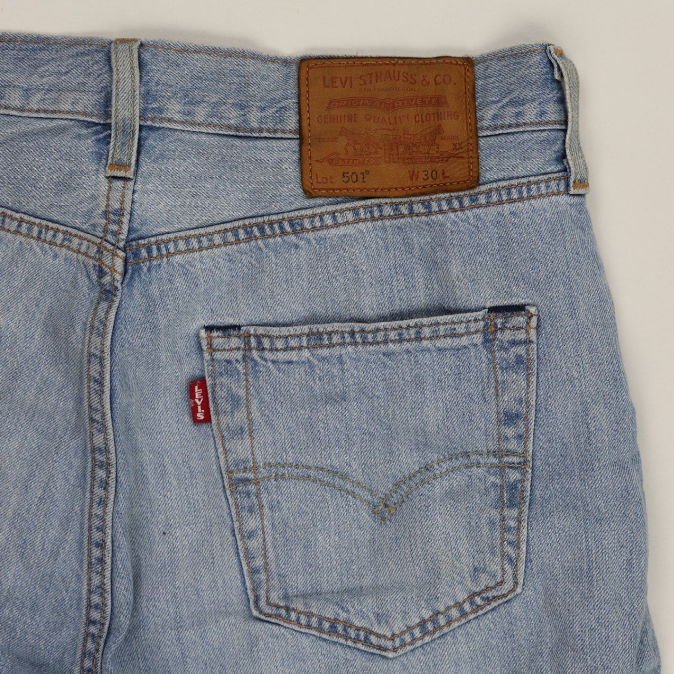 Levi's 501 Original Fit Denim Shorts Light Blue W30 100 Cotton Vintage