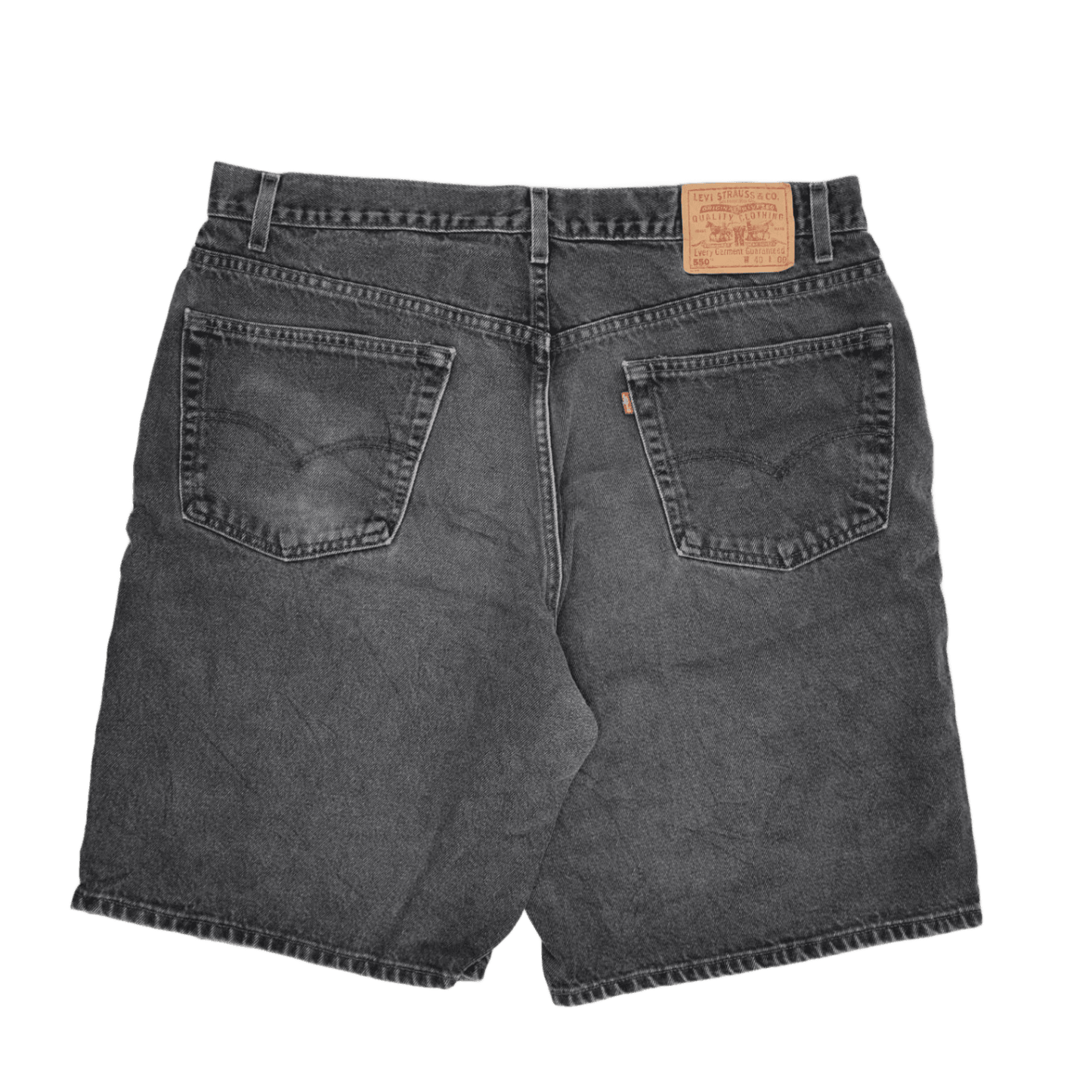 Levi's 550 Vintage Black Denim Relaxed Fit Shorts W40 Cotton