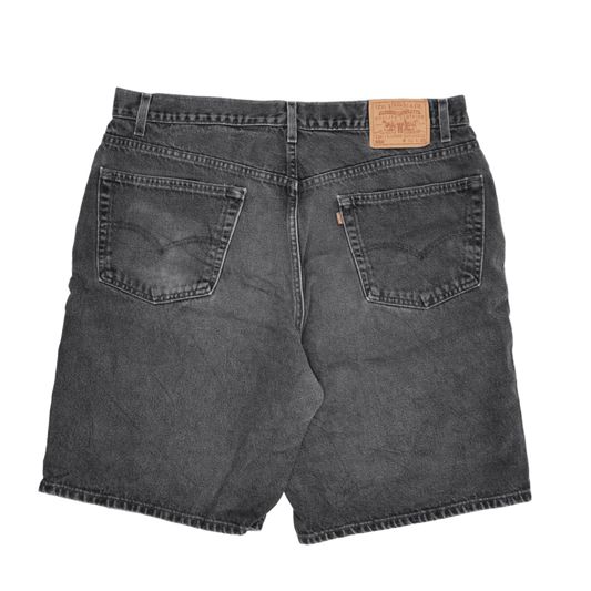 Levi's 550 Vintage Black Denim Relaxed Fit Shorts W40 Cotton