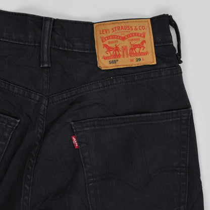 Levi's 569 Black Denim Shorts W29 Cotton Relaxed Fit