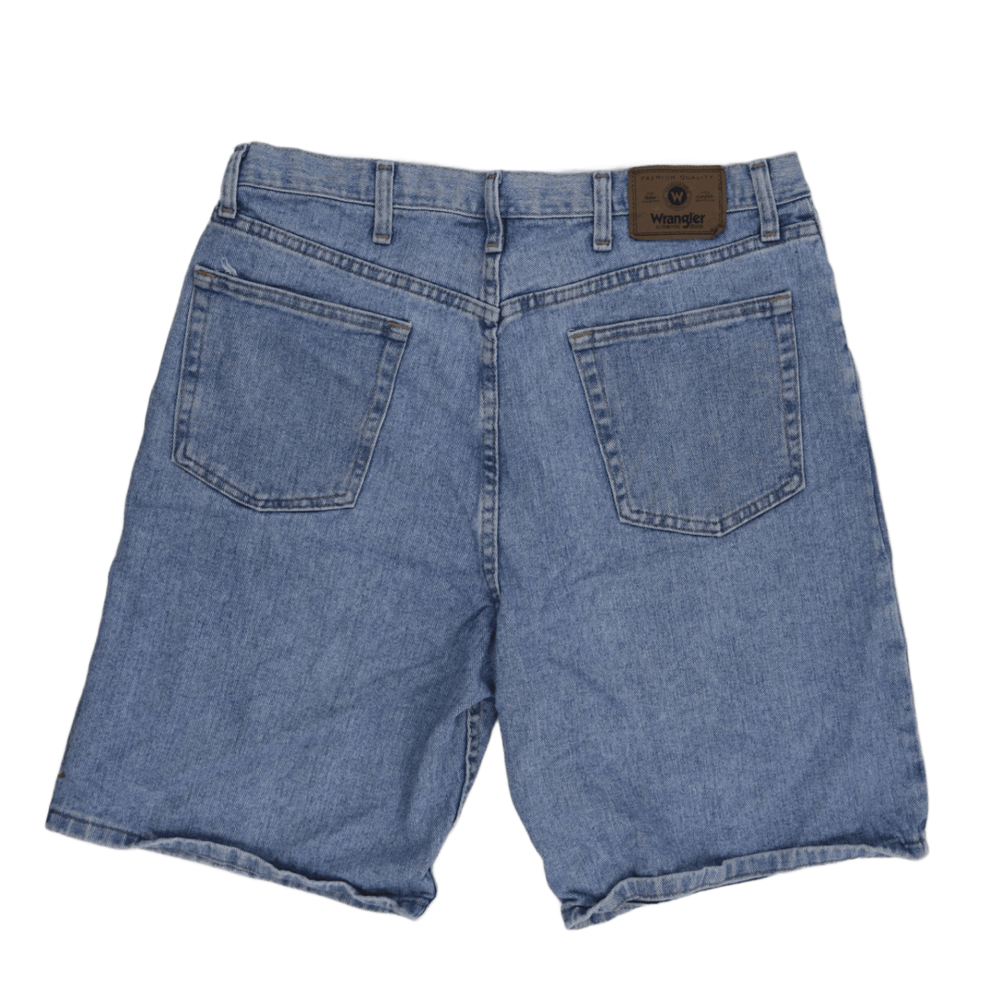 Wrangler Vintage Blue Denim Shorts 36 Inch Waist 11 Inch Inseam Cotton Relaxed Fit