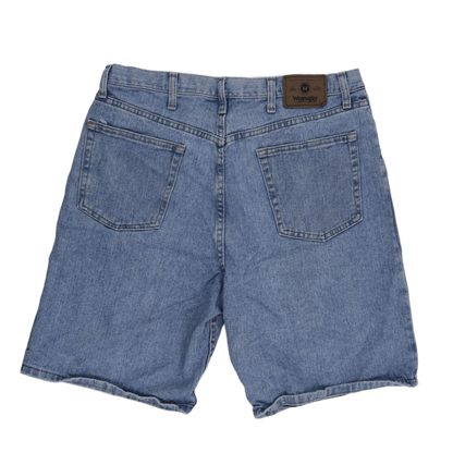 Wrangler Vintage Blue Denim Shorts 36 Inch Waist 11 Inch Inseam Cotton Relaxed Fit
