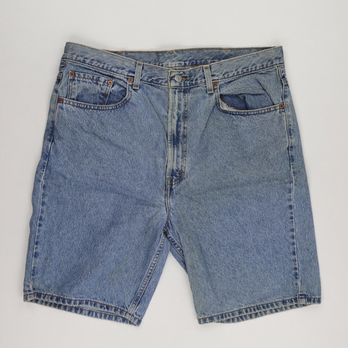 Levi's 505 Vintage Blue Denim Shorts W38 L 100% Cotton Regular Fit