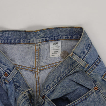 Levi's 505 Vintage Blue Denim Shorts W38 L 100% Cotton Regular Fit