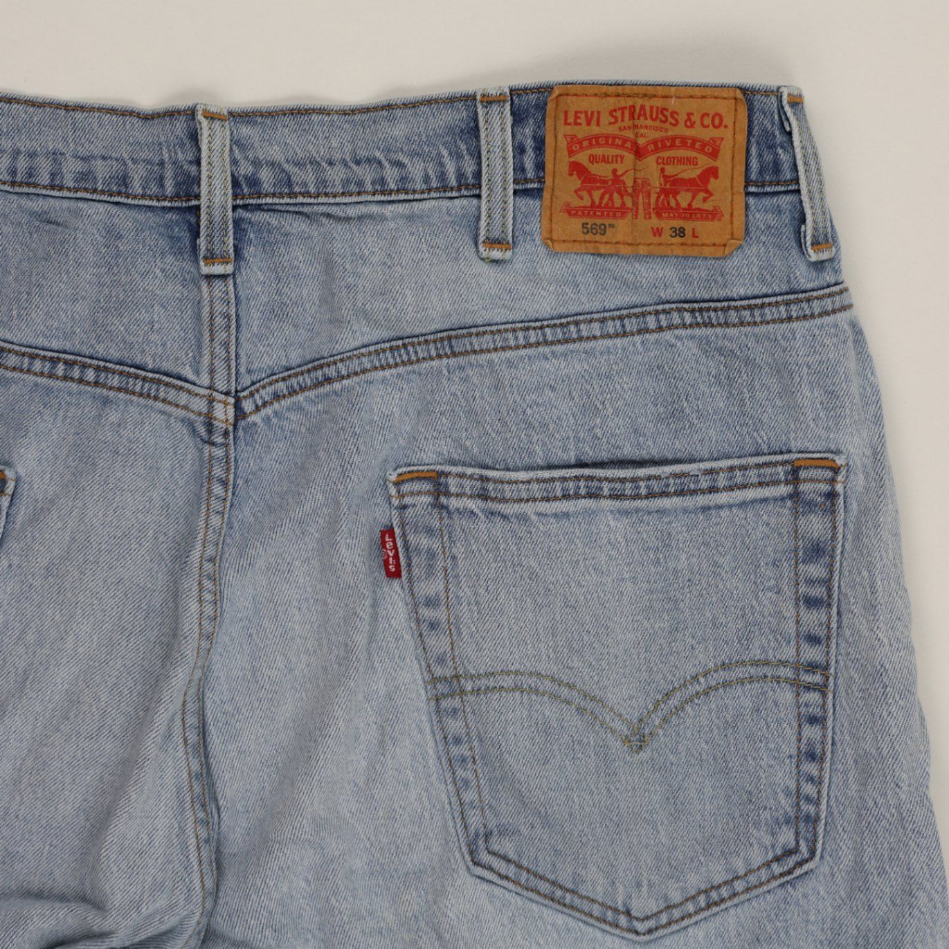 Levi's 569 Loose Fit Light Blue Denim Shorts W38 100% Cotton