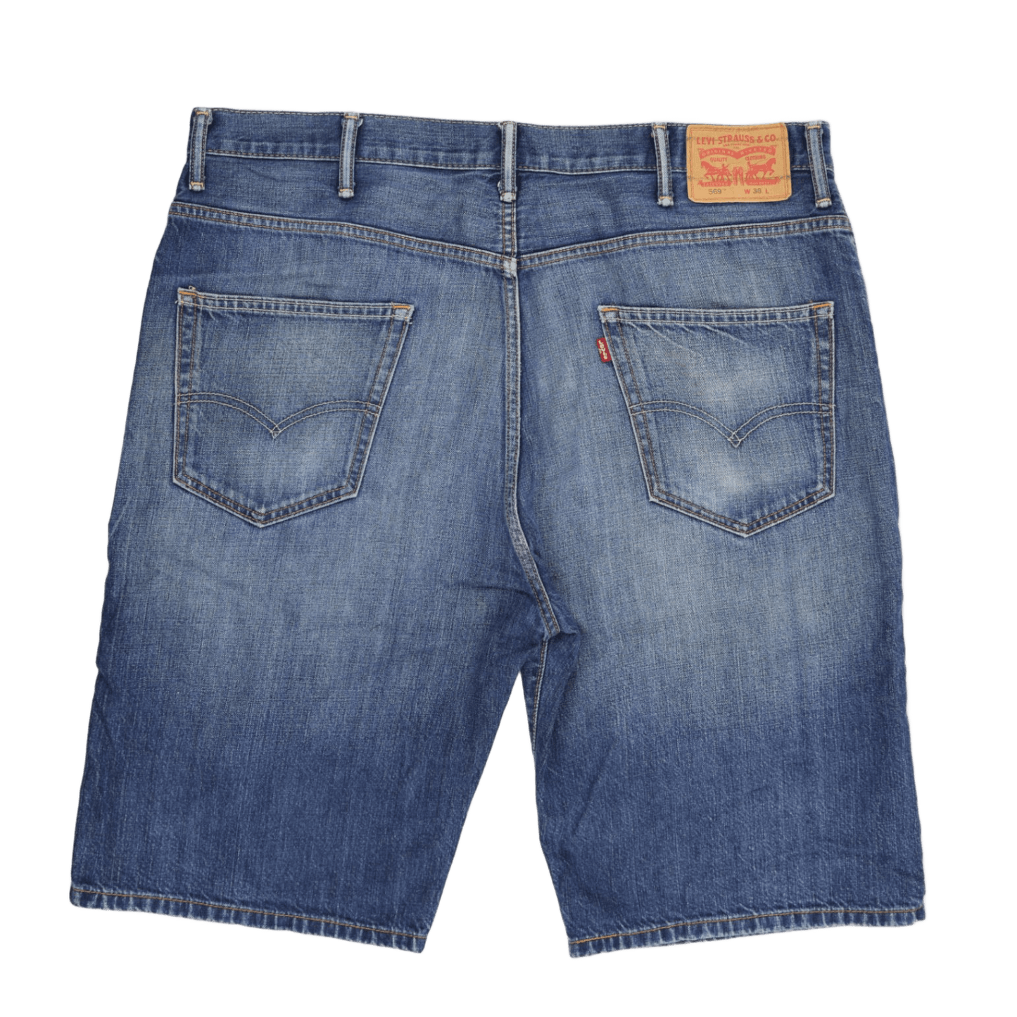 Levi's 569 Loose Fit Blue Denim Shorts W38 Cotton Vintage