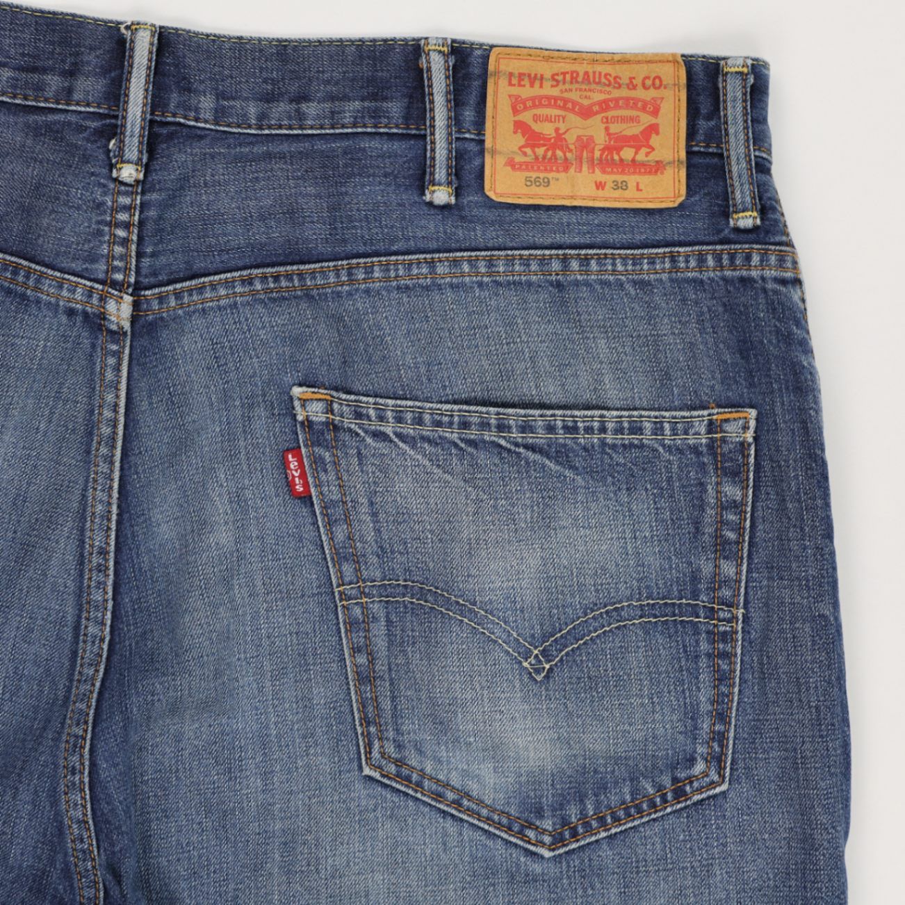 Levi's 569 Loose Fit Blue Denim Shorts W38 Cotton Vintage