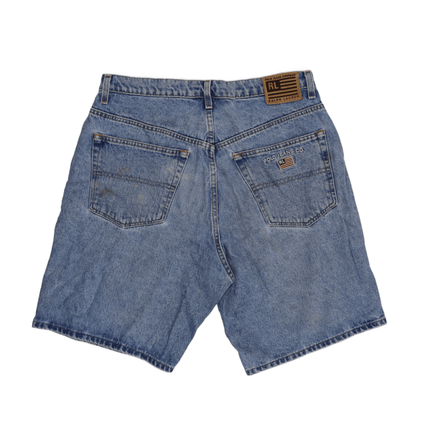 Ralph Lauren Polo Jeans Co Vintage Blue Denim Shorts 36W 100 Cotton Casual