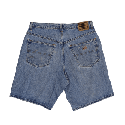 Ralph Lauren Polo Jeans Co Vintage Blue Denim Shorts 36W 100 Cotton Casual