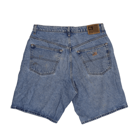 Ralph Lauren Polo Jeans Co Vintage Blue Denim Shorts 36W 100 Cotton Casual