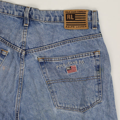 Ralph Lauren Polo Jeans Co Vintage Blue Denim Shorts 36W 100 Cotton Casual