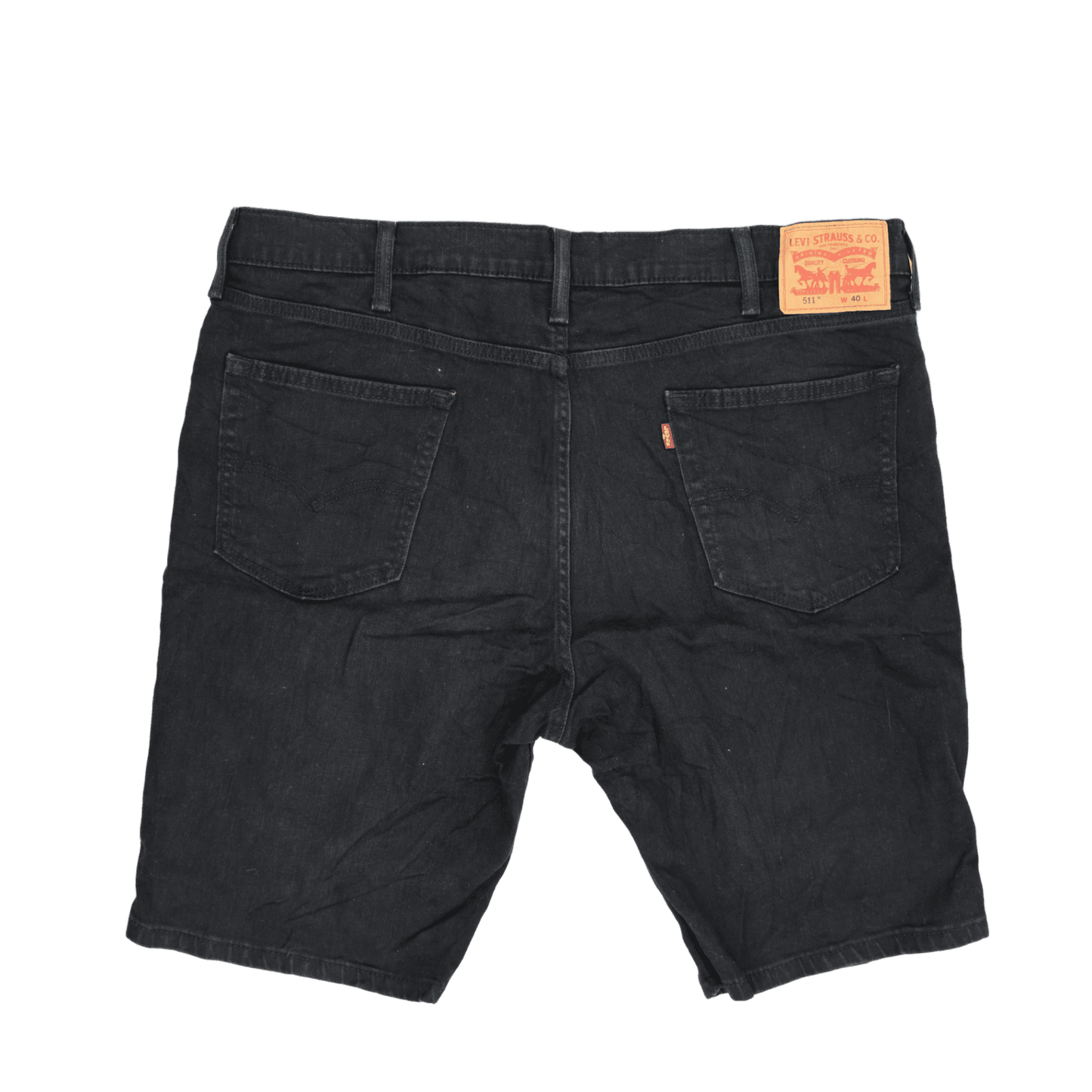Levi's 511 Black Denim Shorts W40 Stretch Cotton Casual