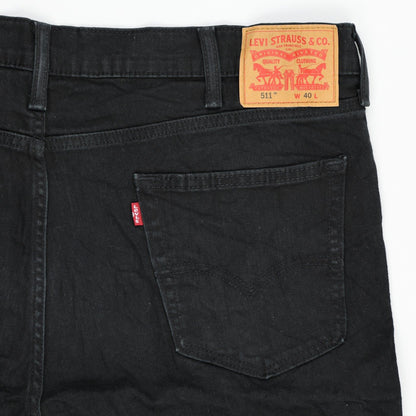 Levi's 511 Black Denim Shorts W40 Stretch Cotton Casual