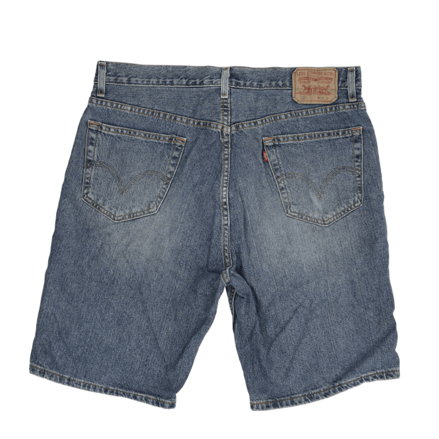 Levi's 505 Regular Fit Vintage Denim Shorts Blue W36 100% Cotton