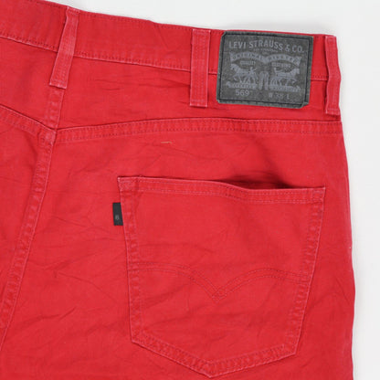 Levi's 569 Loose Straight Fit Red Cotton Shorts 38W