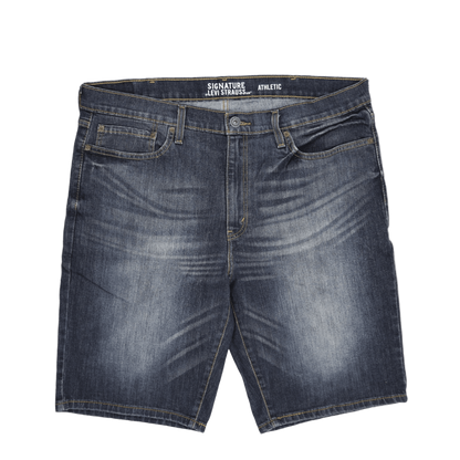 Levi Strauss Signature Athletic Blue Denim Shorts Size 36 79 Cotton 20 Polyester 1 Elastane Casual