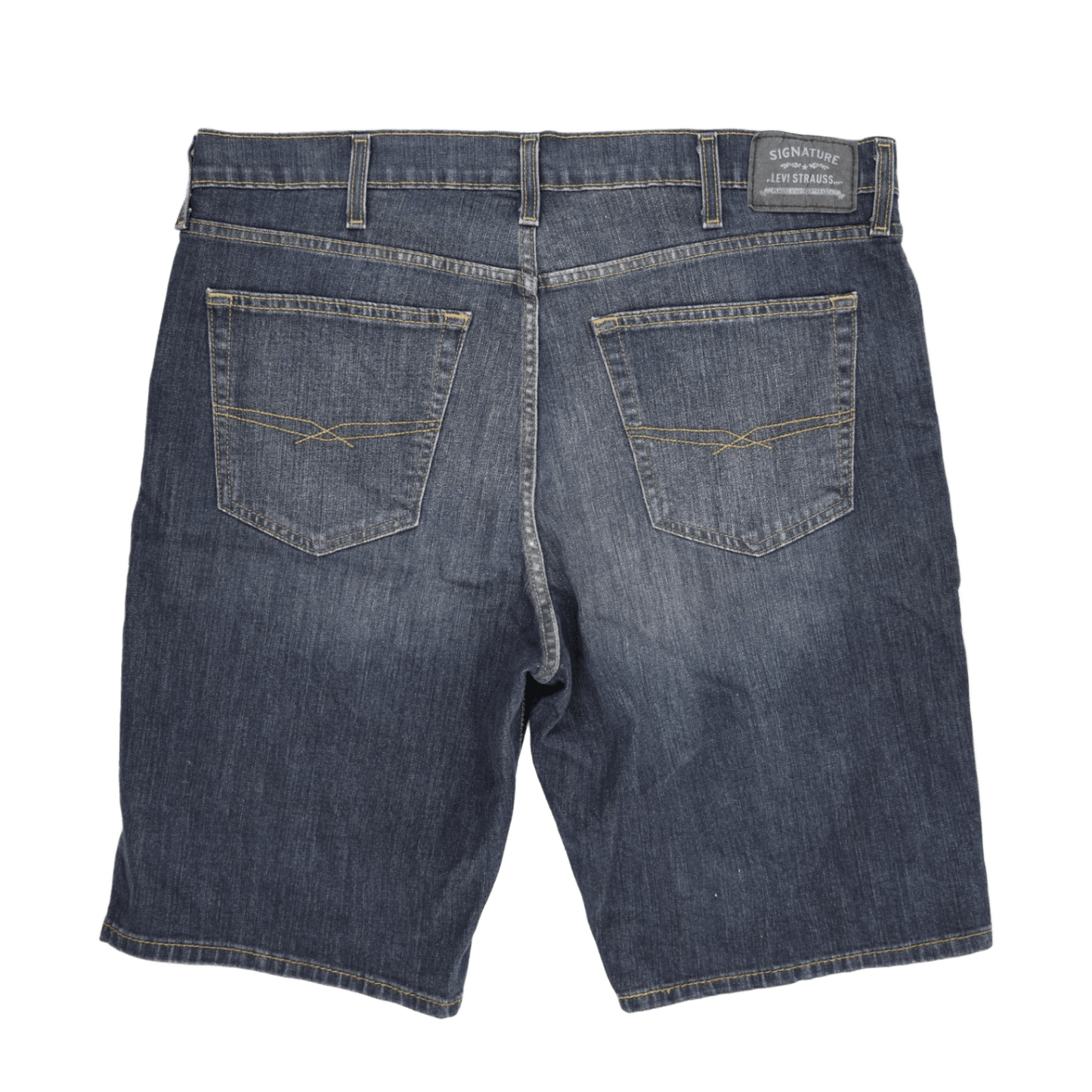 Levi Strauss Signature Athletic Blue Denim Shorts Size 36 79 Cotton 20 Polyester 1 Elastane Casual