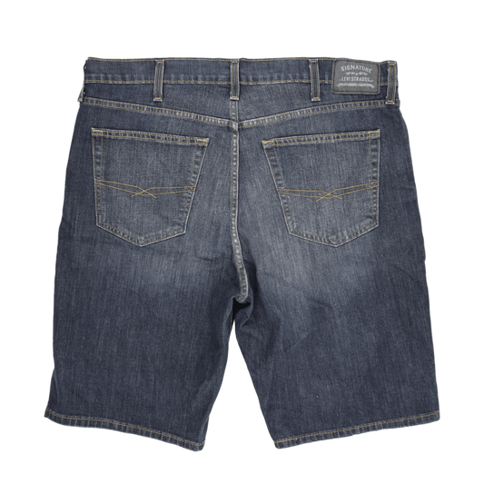 Levi Strauss Signature Athletic Blue Denim Shorts Size 36 79 Cotton 20 Polyester 1 Elastane Casual
