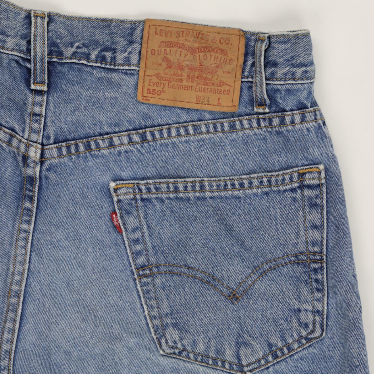 Levi's 550 Relaxed Fit Denim Shorts Blue W34 Cotton Vintage