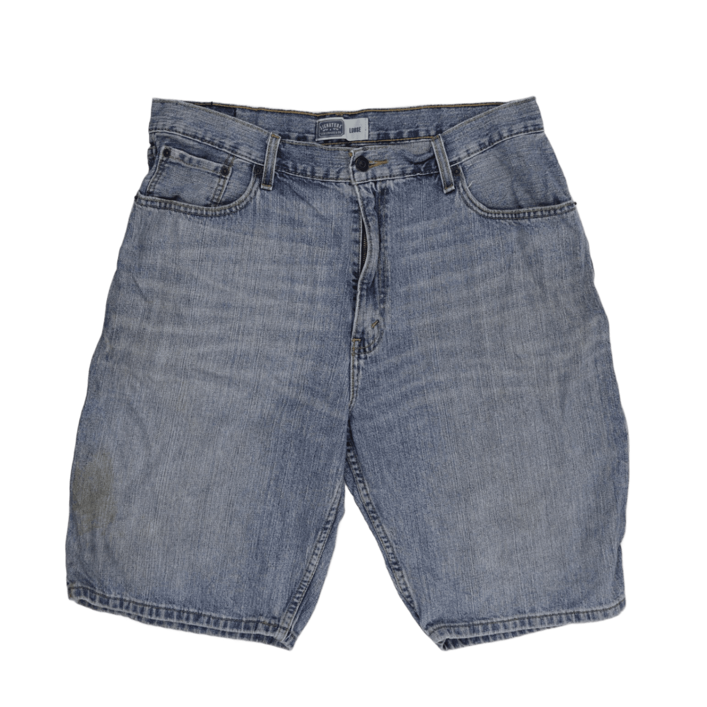 Levi Strauss Signature Blue Denim Shorts 11 Inch Inseam Large 100 Percent Cotton