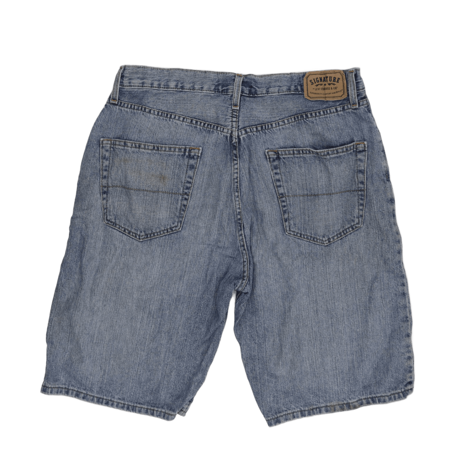Levi Strauss Signature Blue Denim Shorts 11 Inch Inseam Large 100 Percent Cotton
