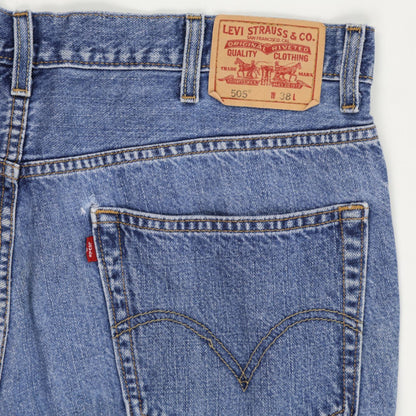 Levi's 505 Regular Fit Blue Denim Shorts W38 Cotton Vintage