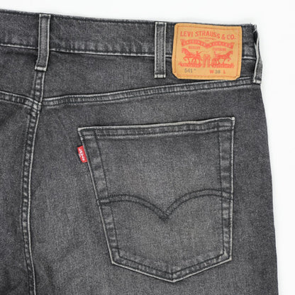 Levi's 541 Athletic Fit Black Denim Shorts W38 Cotton Blend