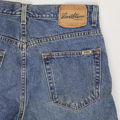 Levi's Signature Relaxed Fit Denim Shorts Classic Blue W33 100% Cotton