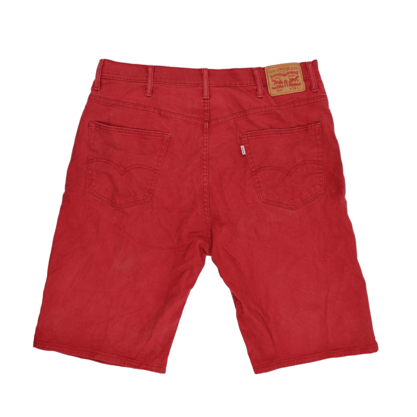 Levi's 569 Red Cotton Straight Fit Men's Shorts W38