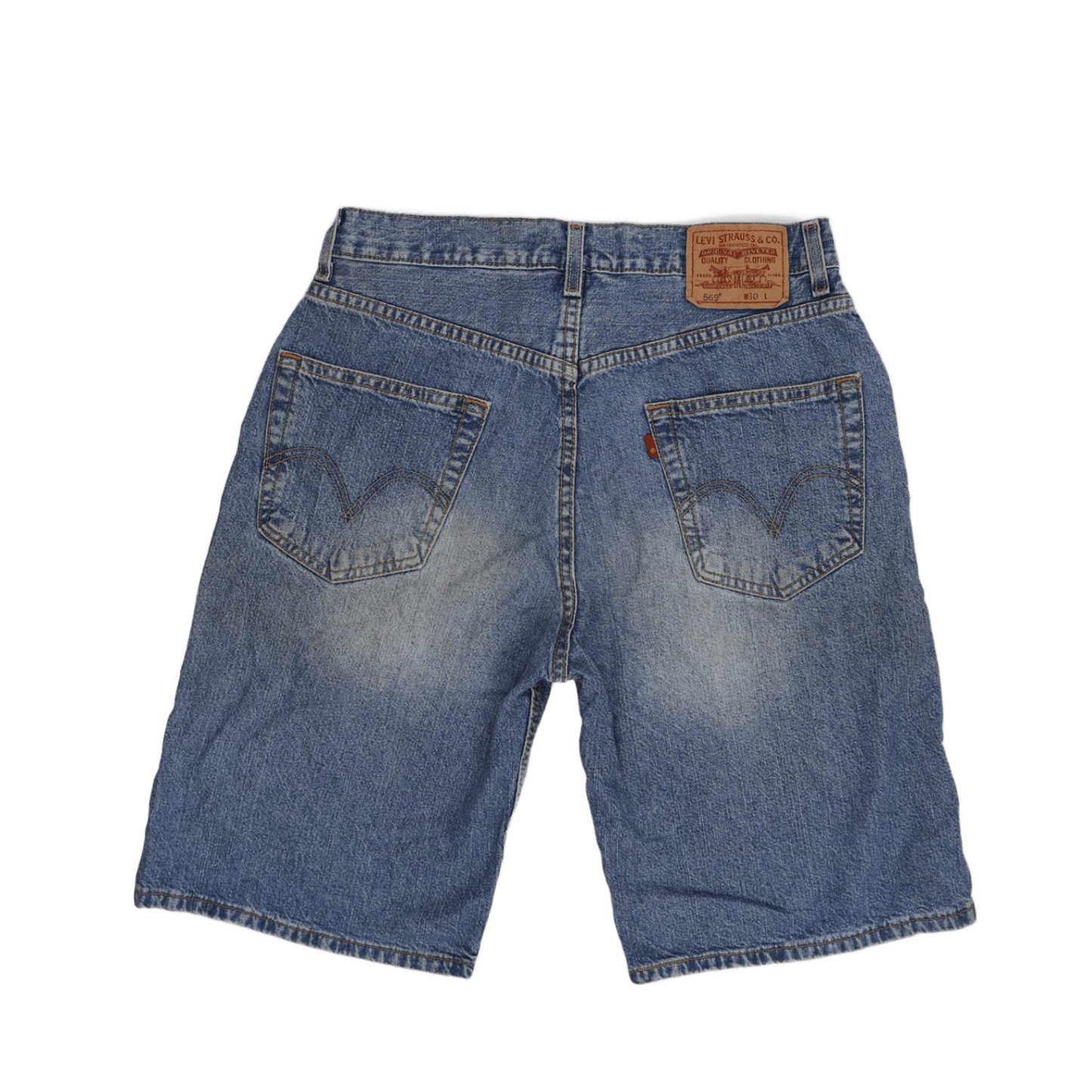 Levi's 569 Loose Straight Fit Denim Shorts Blue W30 100 Percent Cotton Vintage