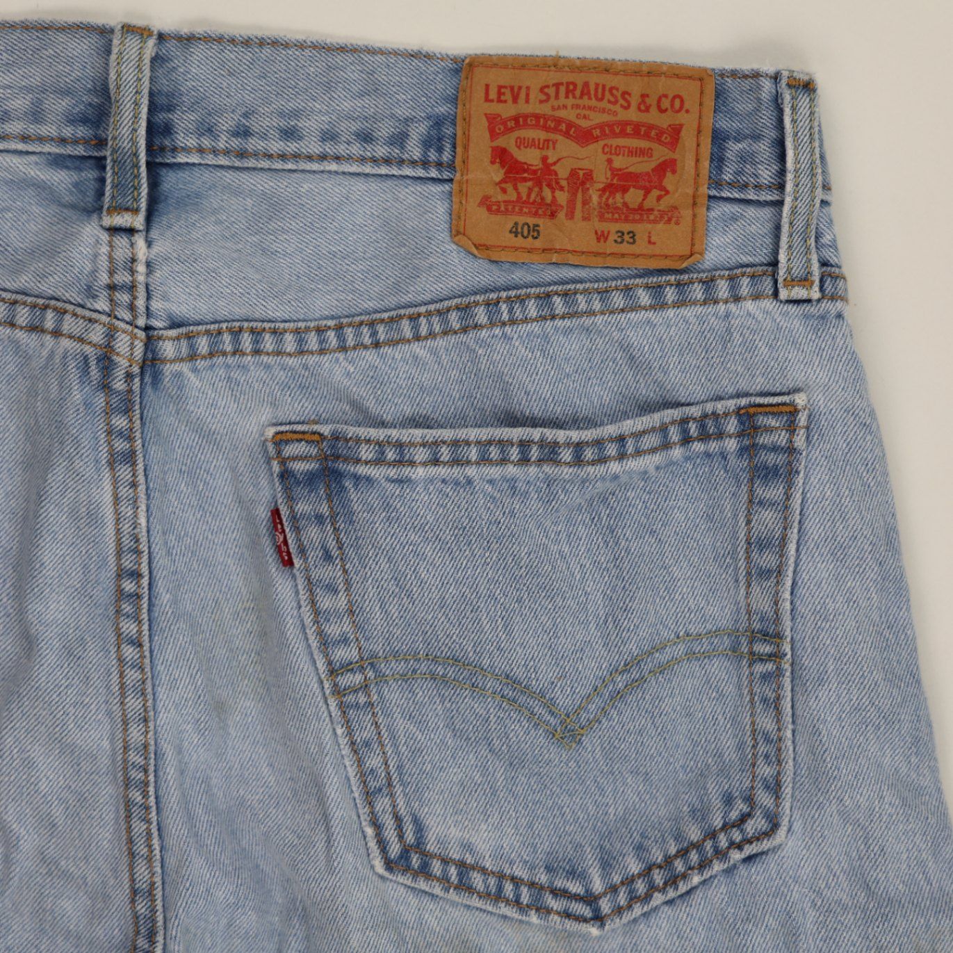 Levi's 405 Men's Light Blue Denim Shorts Regular Fit W33 Cotton Vintage