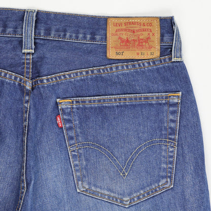 Levi's 501 Vintage Blue Denim Cut-Off Shorts 33W x 32L 100% Cotton