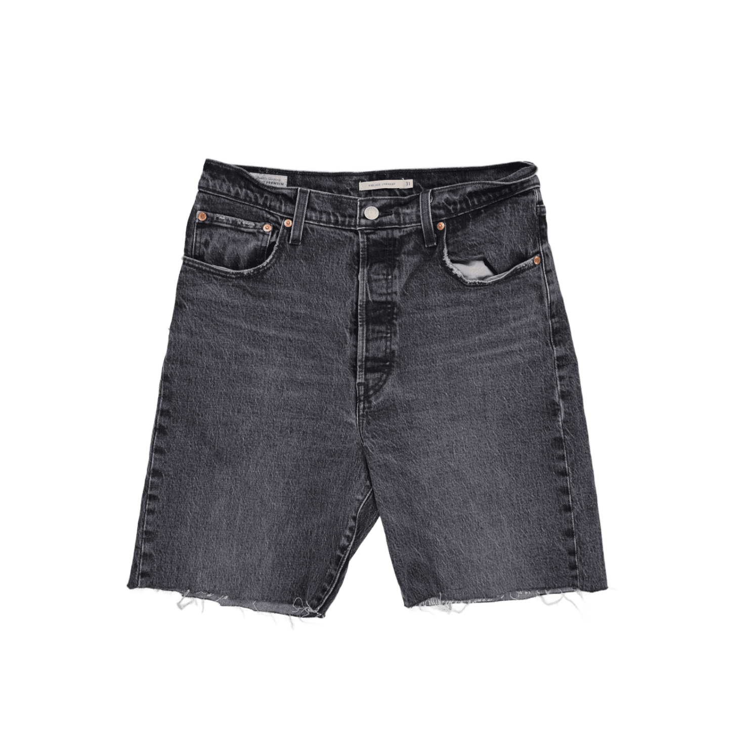 Levi's Black Denim Shorts 32W 100 Cotton Waterless Cutoff