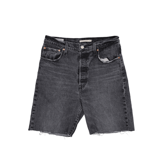 Levi's Black Denim Shorts 32W 100 Cotton Waterless Cutoff