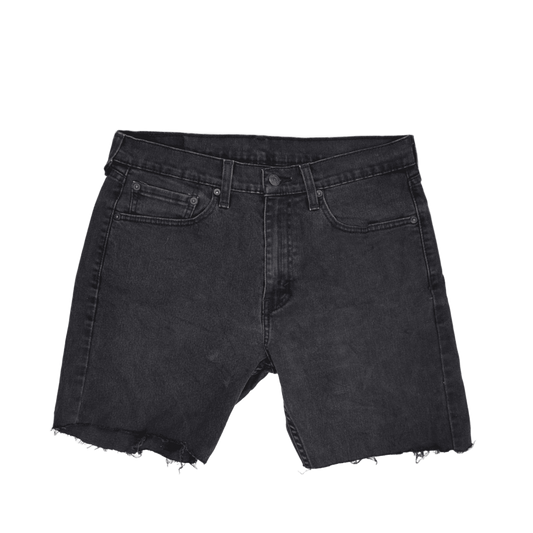 Levi's 505 Waterless Men's Black Denim Cut Off Shorts Size 32 100% Cotton Vintage