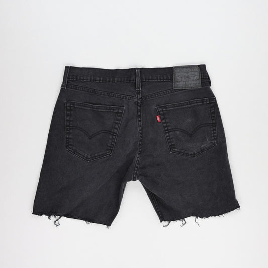 Levi's 505 Waterless Men's Black Denim Cut Off Shorts Size 32 100% Cotton Vintage